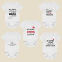 Auntie Vest Bodysuit Set of 5 - Custom Baby Gift with Name, Perfect Baby Grow from Auntie, Unique Gift for Newborns