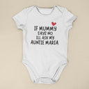 Auntie Vest Bodysuit Set of 5 - Custom Baby Gift with Name, Perfect Baby Grow from Auntie, Unique Gift for Newborns