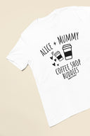 Coffee Shop Buddies Personalised Kids Name and Mummy T-Shirt – Custom Children's Tee for Coffee Dates