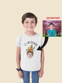 Kids Custom Face Birthday TShirt | Funny Personalized Photo Tee for Birthday Child | Unique Party Outfit