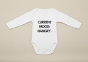Current Mood: Hangry Funny Baby Grow - Funny Novelty Baby Grow, Baby Onesie, Joke Baby Bib, Baby Outfit