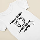 I Want Daddy To Change My Nappie Sleepsuit, Unisex Baby Grow, Custom Vest & Bib, Perfect Baby Shower Gift, New Baby Essentials