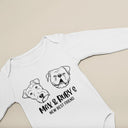Personalized Dog Name Baby Onesie® | New Best Friend Onesie® & Dog Name Bib | Baby Shower Gift for Newborns, Dog Owner Baby Gift