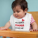 Personalised My Auntie Loves Me Vest Bodysuit, Baby Bib, Baby Vest | Custom Name Baby Gift, Funny Baby Grow, Unique Personalized Baby Suit