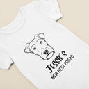Personalized Dog Name Baby Onesie® | New Best Friend Onesie® & Dog Name Bib | Baby Shower Gift for Newborns, Dog Owner Baby Gift