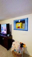 Sponge Window Tapestry | Funny Fabric Wall Art Hanging | Unique Bikini Bottom Decor & Gifts for Home