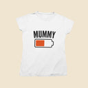 Mum & Baby Battery - Matching Mother and Baby Gift Set, Bodysuit and Mum T-Shirt, Perfect Gift for Mummy - White