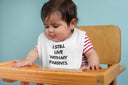 I Still Live With My Parents Baby Grow | Funny Novelty Baby Onesie & Bib | Cute Baby Outfit, Perfect Gift for New Parents