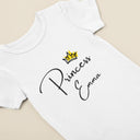 Personalised Prince Princess Bodysuit | Custom Name Baby Gift, Unique Baby Vest & Bib, Customized Baby Grow for Newborns