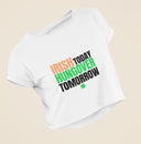 Snug Fit Crop Top | Irish Today Hungover Tomorrow Shirt | Y2K Baby Tee | Gift for Her & Friend | St. Patrick's Day Gift