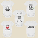 Daddy Baby Vest Bodysuit Set of 5 - Perfect Baby Grow for New Dads, Unique Gift for Newborns, Adorable Infant Clothing