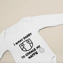 I Want Daddy To Change My Nappie Sleepsuit, Unisex Baby Grow, Custom Vest & Bib, Perfect Baby Shower Gift, New Baby Essentials